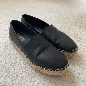 Steve Madden Black leather espadrilles